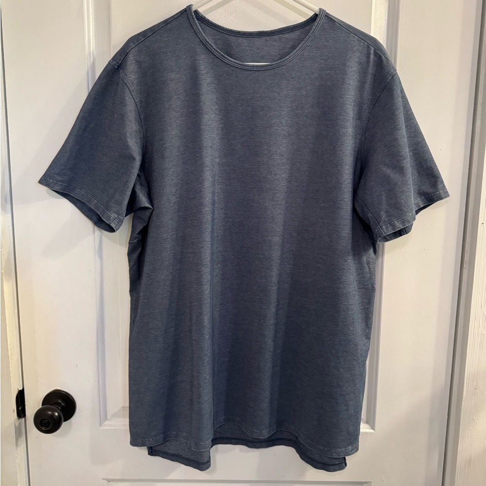 Lululemon Commission Short Sleeve T-Shirt River Blue Enzyme Dye XL